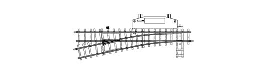 074-4207000 - H0m - elektrische Weiche links 12°, 162,3 mm, R 515 mm